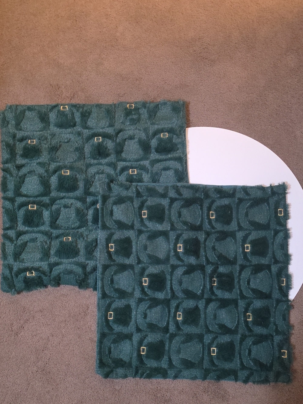 Teal Square Textured Accent Pillow Covers - Set of 2